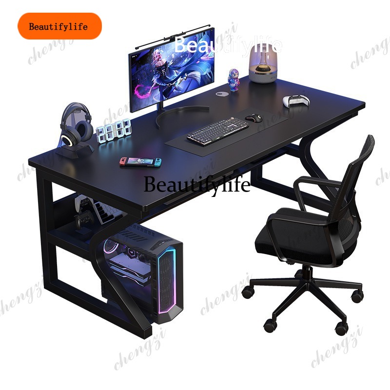 Office Tech Design - โต๊ะคอมพิวเตอร์ B567 ดีไซน์ทันสมัย สไตล์มินิมอล โครงโลหะ สำหรับเล่นเกม