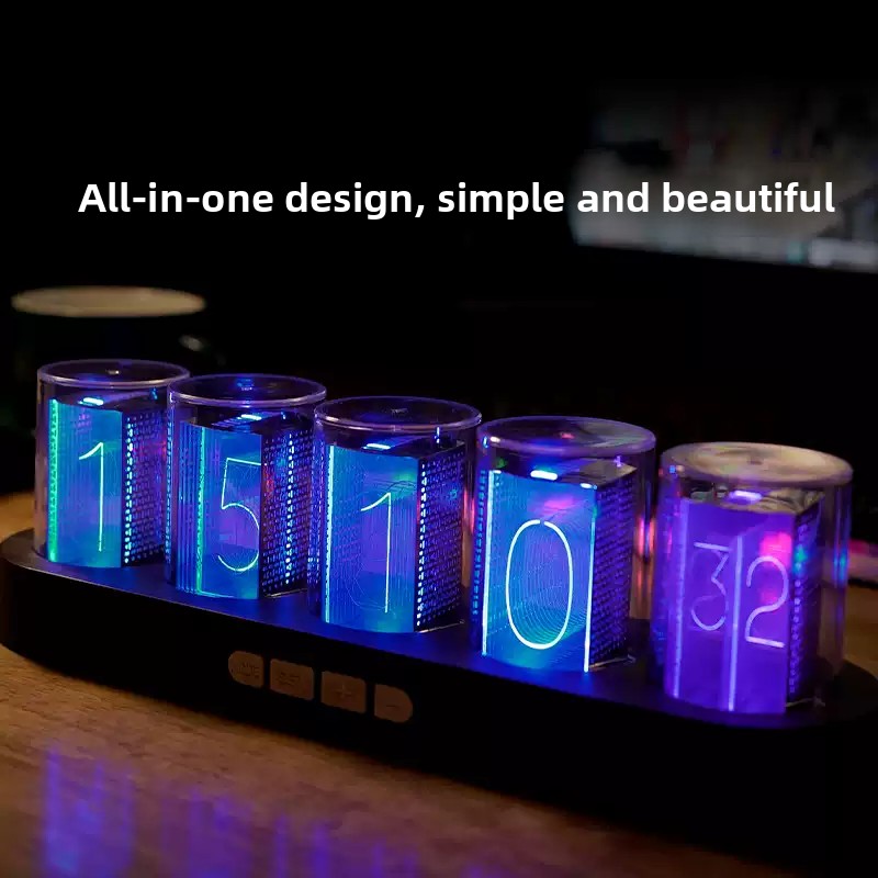 Office Tech Set Up - นาฬิกาตั้งโต๊ะ RGB สำหรับเกมเมอร์ ตกแต่งด้วยหลอด LED Nixie