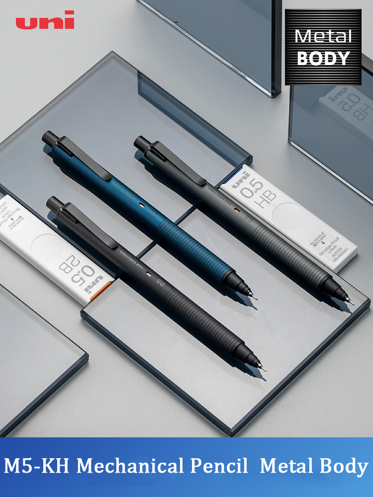Office Work Tech - Uni KuruToga ดินสอโลหะ M5-KH 0.5 มม.มีเสถียรภาพมากขึ้นเทคโนโลยีสีดําหมุน