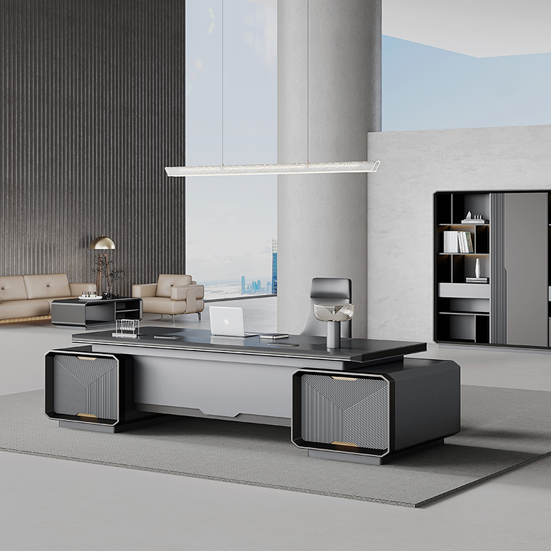 Office Tech Design - - การออกแบบโต๊ะเวิร์กสเตชันโต๊ะไม้หรูหราทันสมัย CEO Boss High Tech