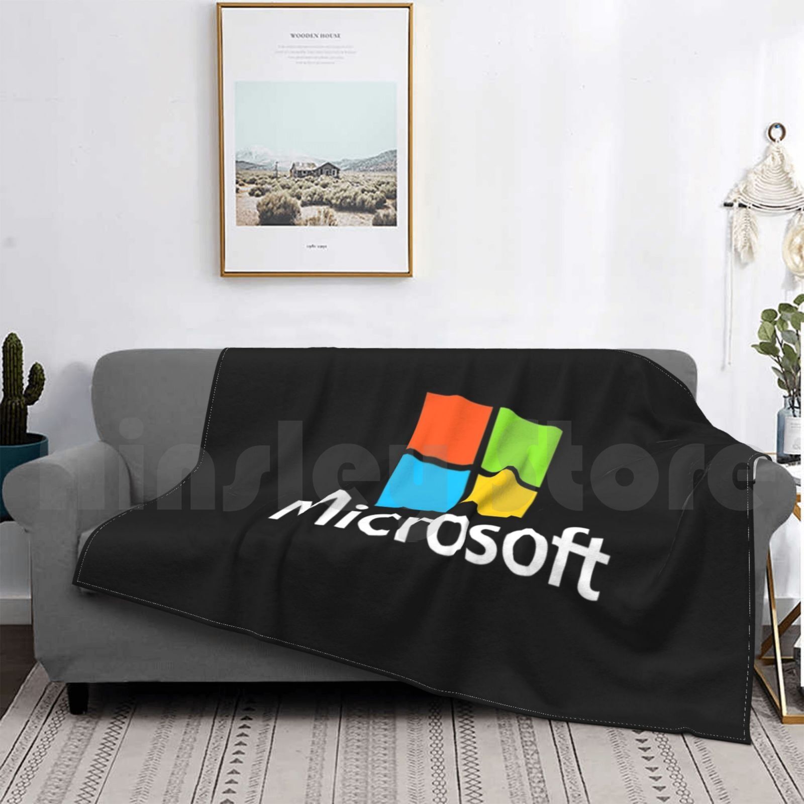 ผ้าห่มลายไมโครซอฟท์ แฟชั่น โลโ - Office Tech Logo บทวิจารณ์และราคา